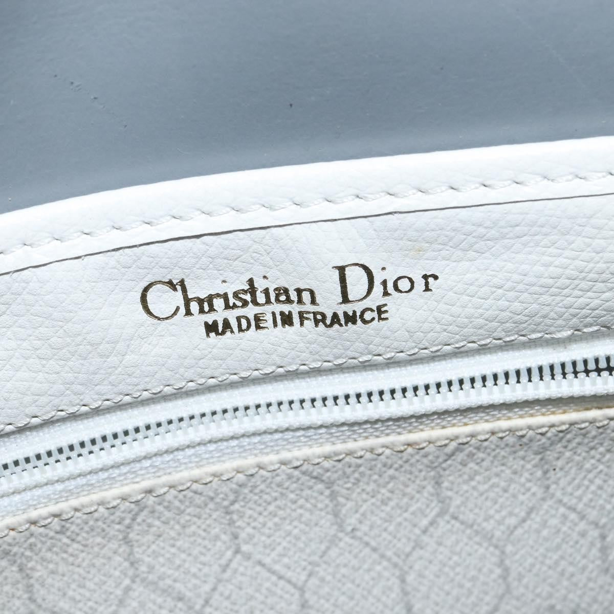 Christian Dior Vintage Honeycomb Flap Coated Canvas, White, Canvas, Wallet