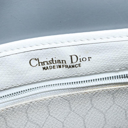 Christian Dior Vintage Honeycomb Flap Coated Canvas, White, Canvas, Wallet
