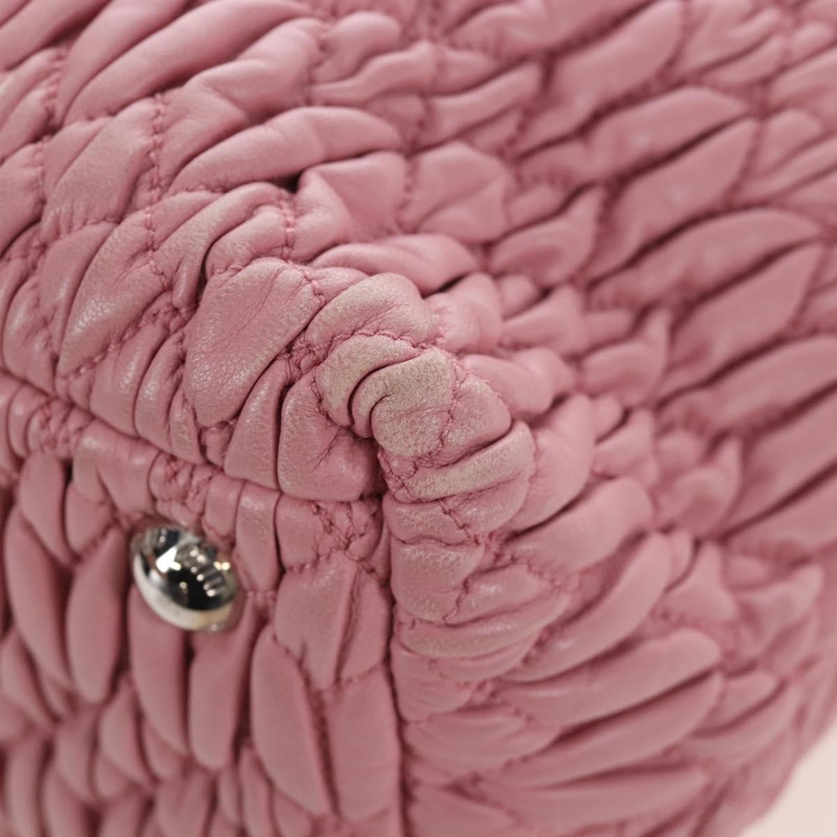 Miu Miu Crystal Convertible Top Handle Matelasse Leather, Pink, Leather, Handbag