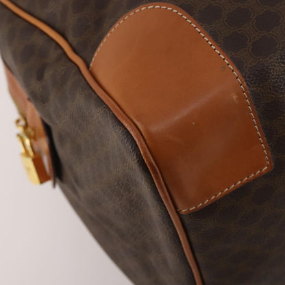 Celine Boston Triomphe Coated Canvas, Brown, PVC, Handbag