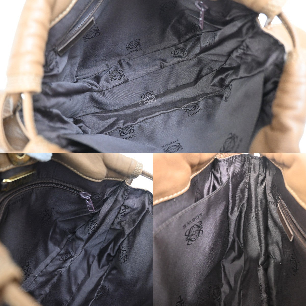 Loewe Anagram Leather, Beige, Leather, Shoulder Bag