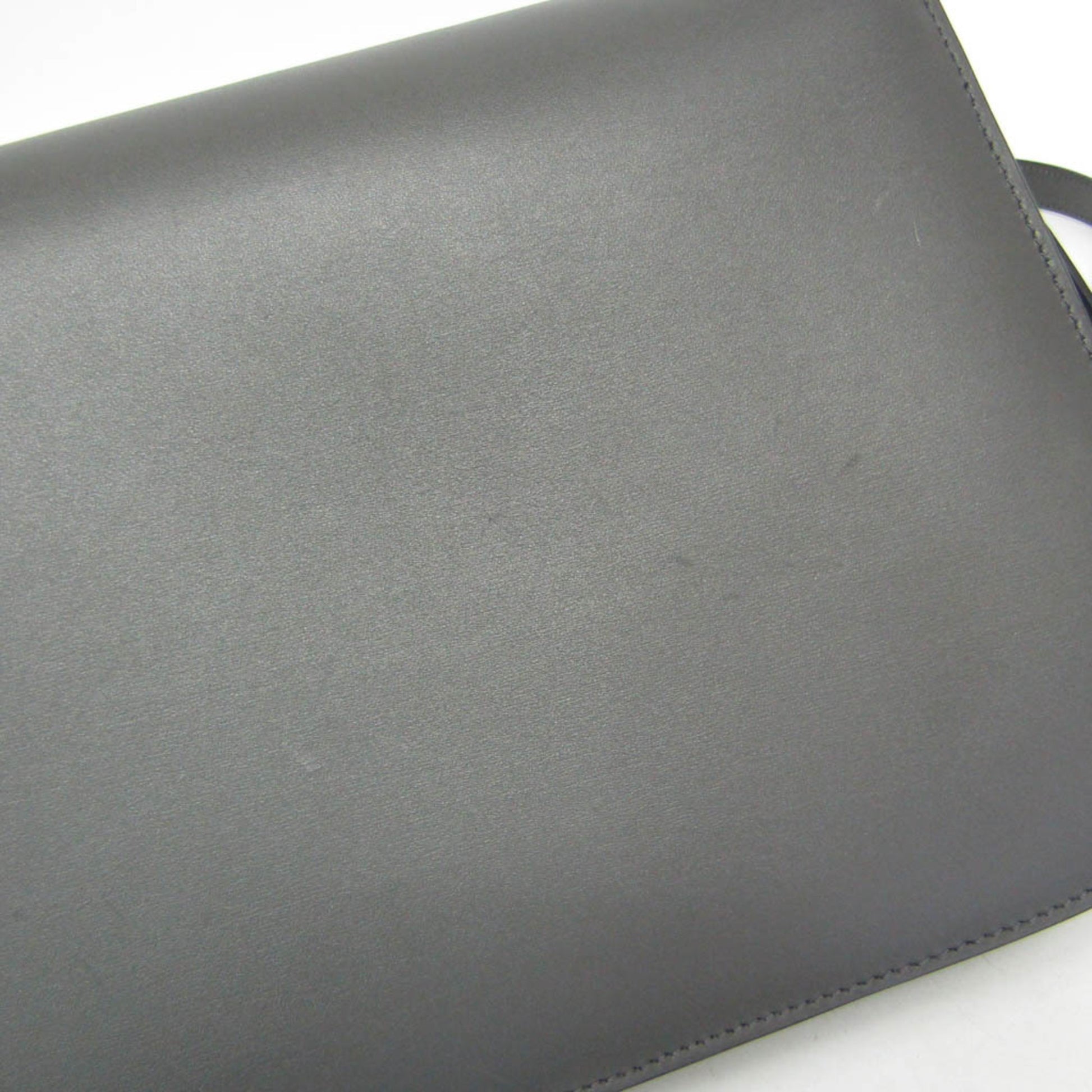 Celine Classic Box Smooth Leather, Gray, Leather, Handbag