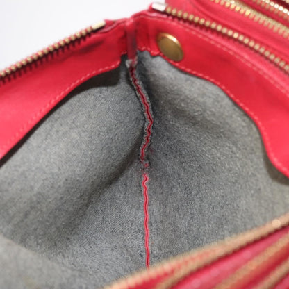Celine Trio Leather, Red, Leather, Crossbody Bag