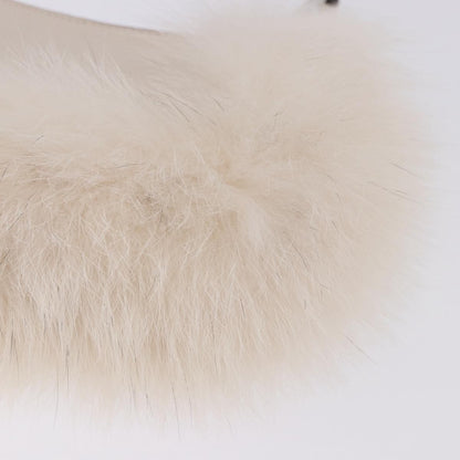Fendi O'Lock Swing Leather with Fur, White, Leather, Shoulder Bag