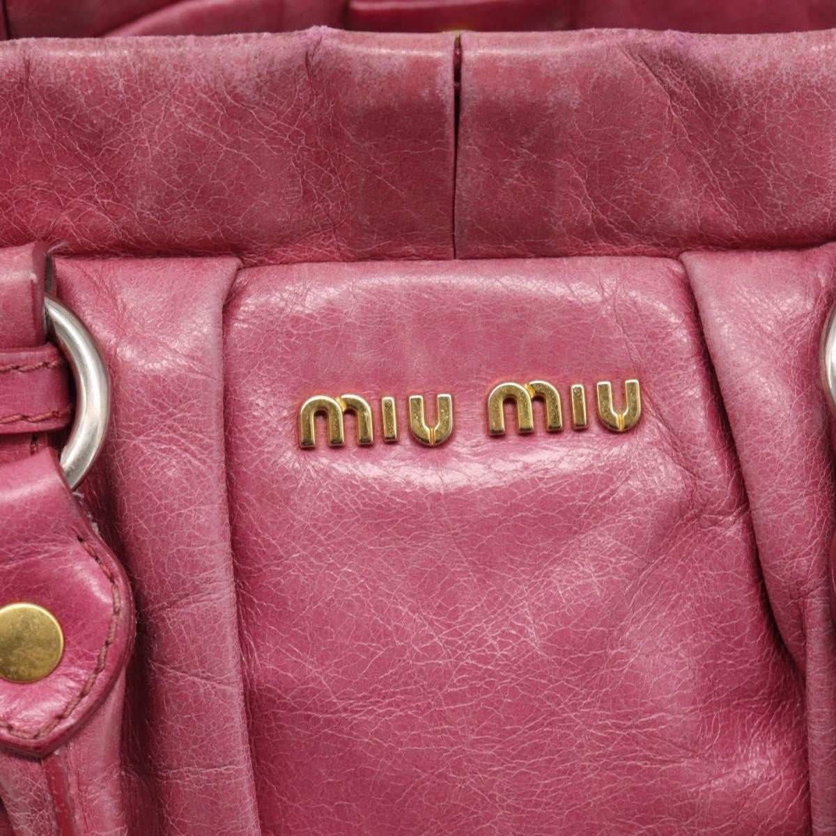 Miu Miu Vitello Lux Leather, Pink, Leather, Handbag