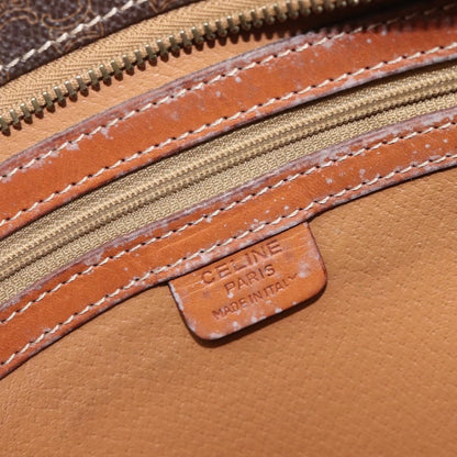 Celine Macadam Shoulder Leather, Brown, Canvas, Crossbody Bag
