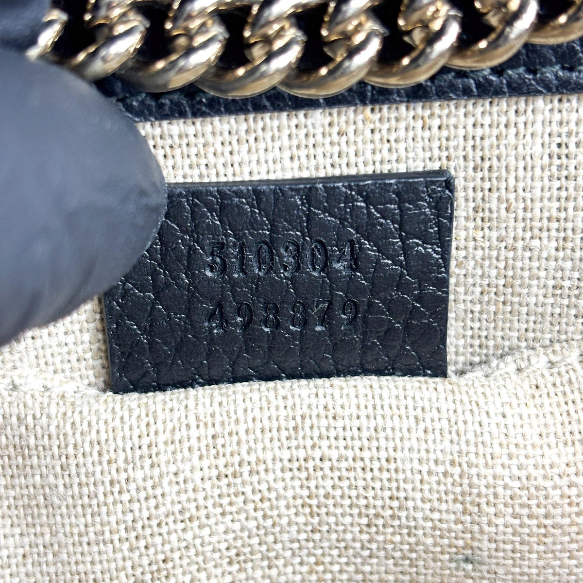 Gucci Interlocking Patent, Black, Leather, Shoulder Bag