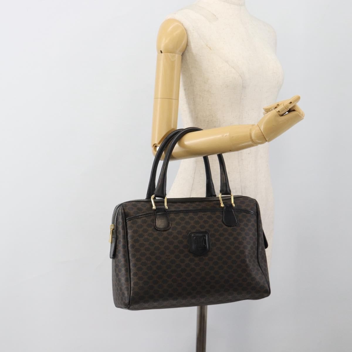 Celine Vintage Boston Macadam Coated Canvas, Black, Canvas, Handbag