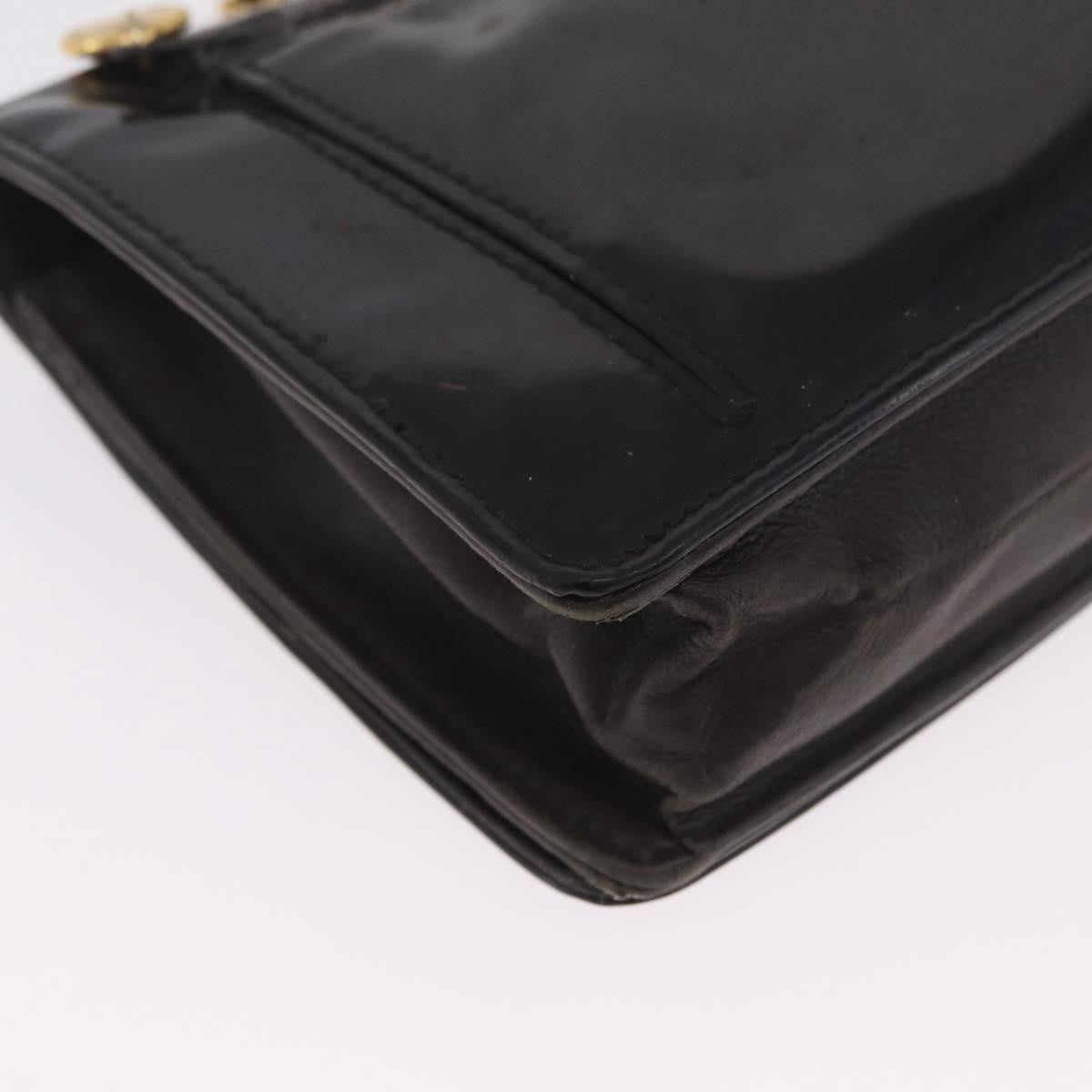 Chanel Vintage CC Wallet on Chain Patent, Black, Patent Leather, Crossbody Bag