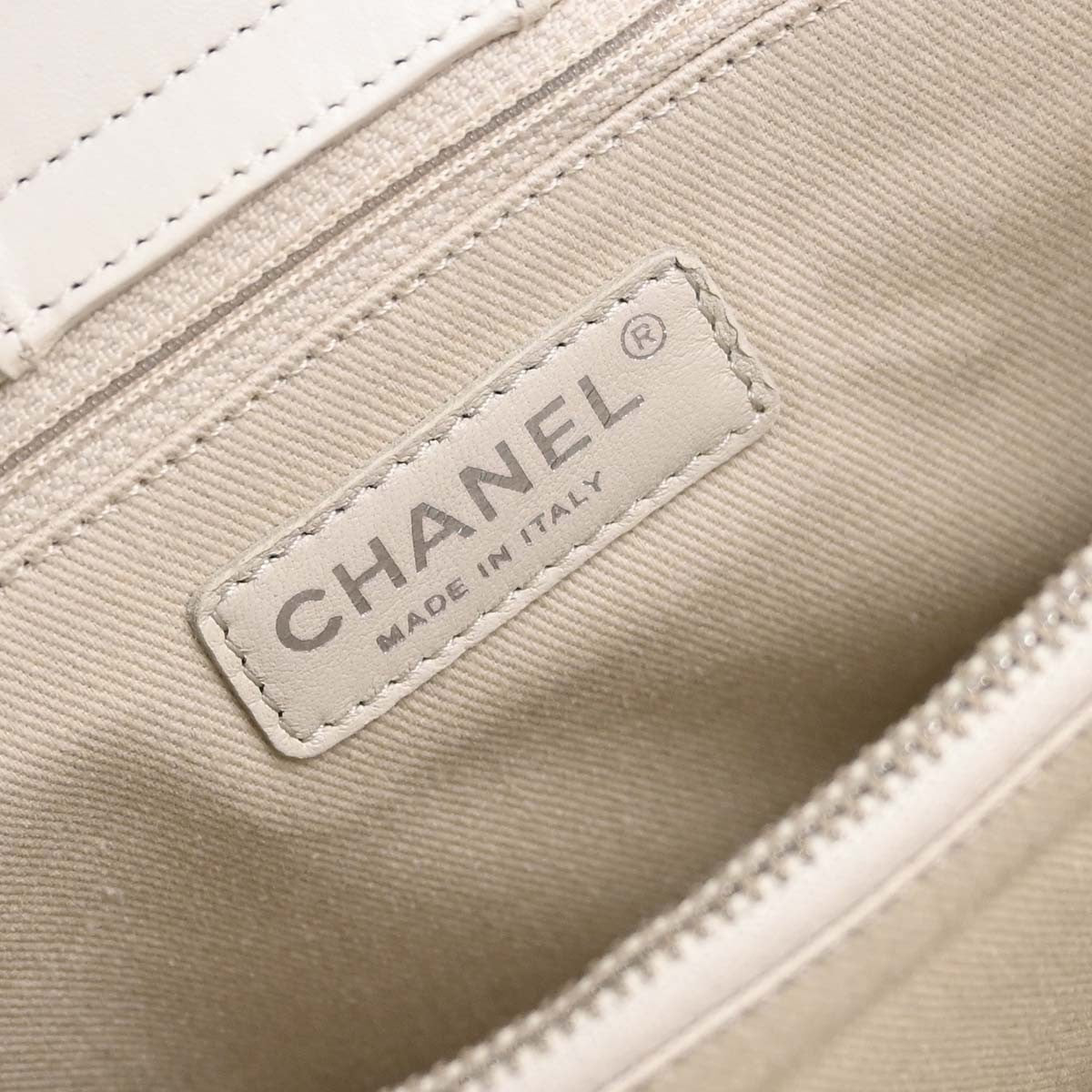 Chanel Up In The Air Top Handle Perforated Leather, White, Leather, Tote Bag