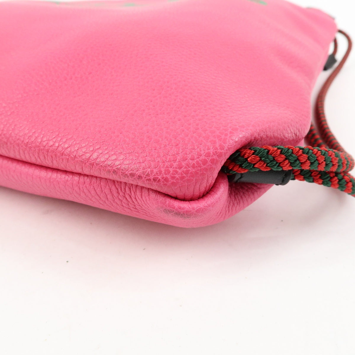 Gucci Logo Drawstring Printed Leather, Pink, Leather, Backpack