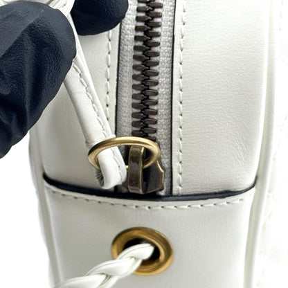 Gucci Trapuntata Camera Quilted Leather, White, Leather, Handbag