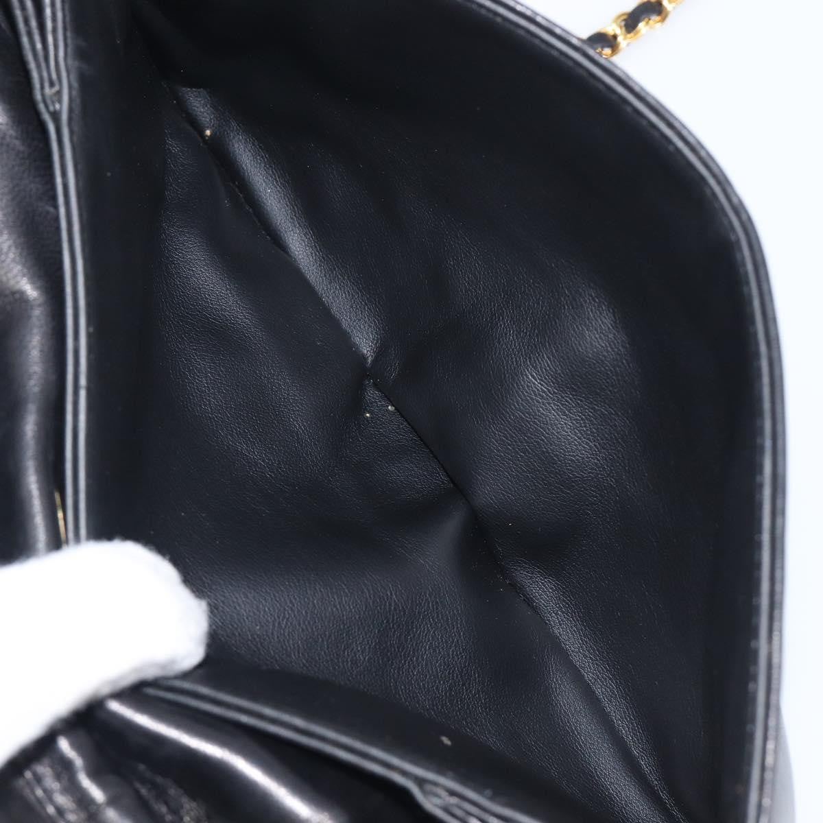 Bally Vintage Chain Quilted Leather, Black, Leather, Shoulder Bag