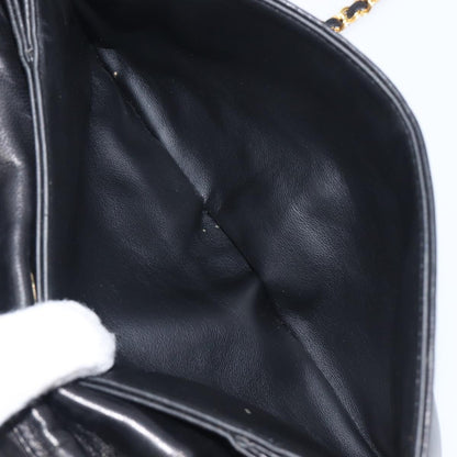 Bally Vintage Chain Quilted Leather, Black, Leather, Shoulder Bag