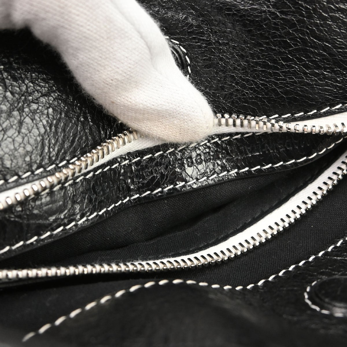 Balenciaga Barbes East West Shopper Tote Striped Leather, Black, Leather, Tote Bag