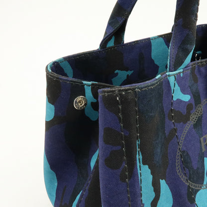 Prada Canapa Convertible Printed Canvas, Blue, Canvas, Tote Bag