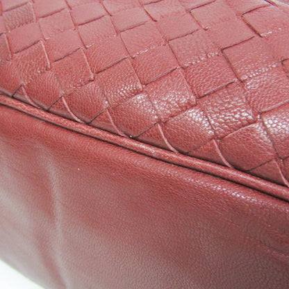 Bottega Veneta Zip Boston Intrecciato Nappa, Red, Leather, Handbag