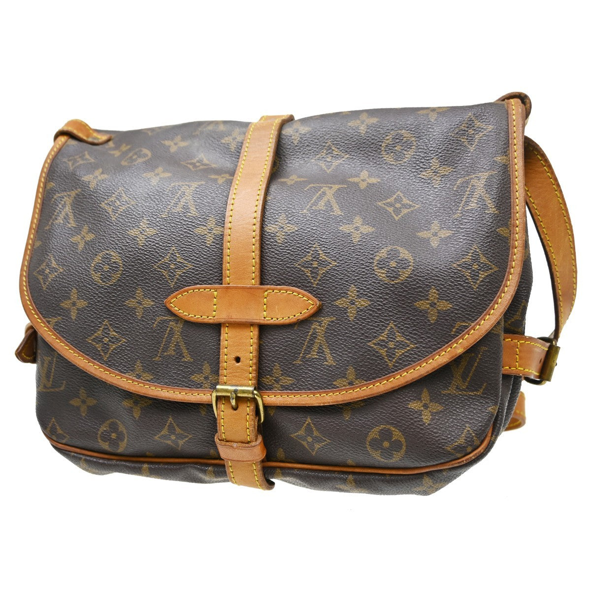 Louis Vuitton Saumur Canvas, Brown, Canvas, Shoulder Bag