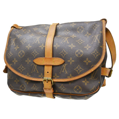 Louis Vuitton Saumur Canvas, Brown, Canvas, Shoulder Bag