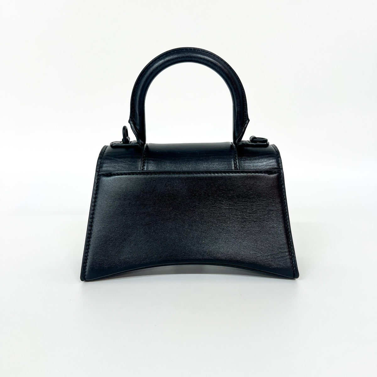 Balenciaga Hourglass Top Handle Leather with Crystals, Black, Leather, Handbag