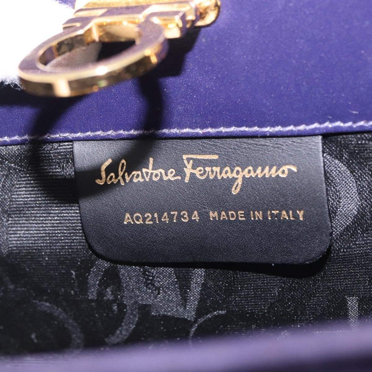 Salvatore Ferragamo Vintage Gancini Chain Suede, Purple, Suede, Shoulder Bag