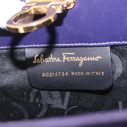 Salvatore Ferragamo Vintage Gancini Chain Suede, Purple, Suede, Shoulder Bag