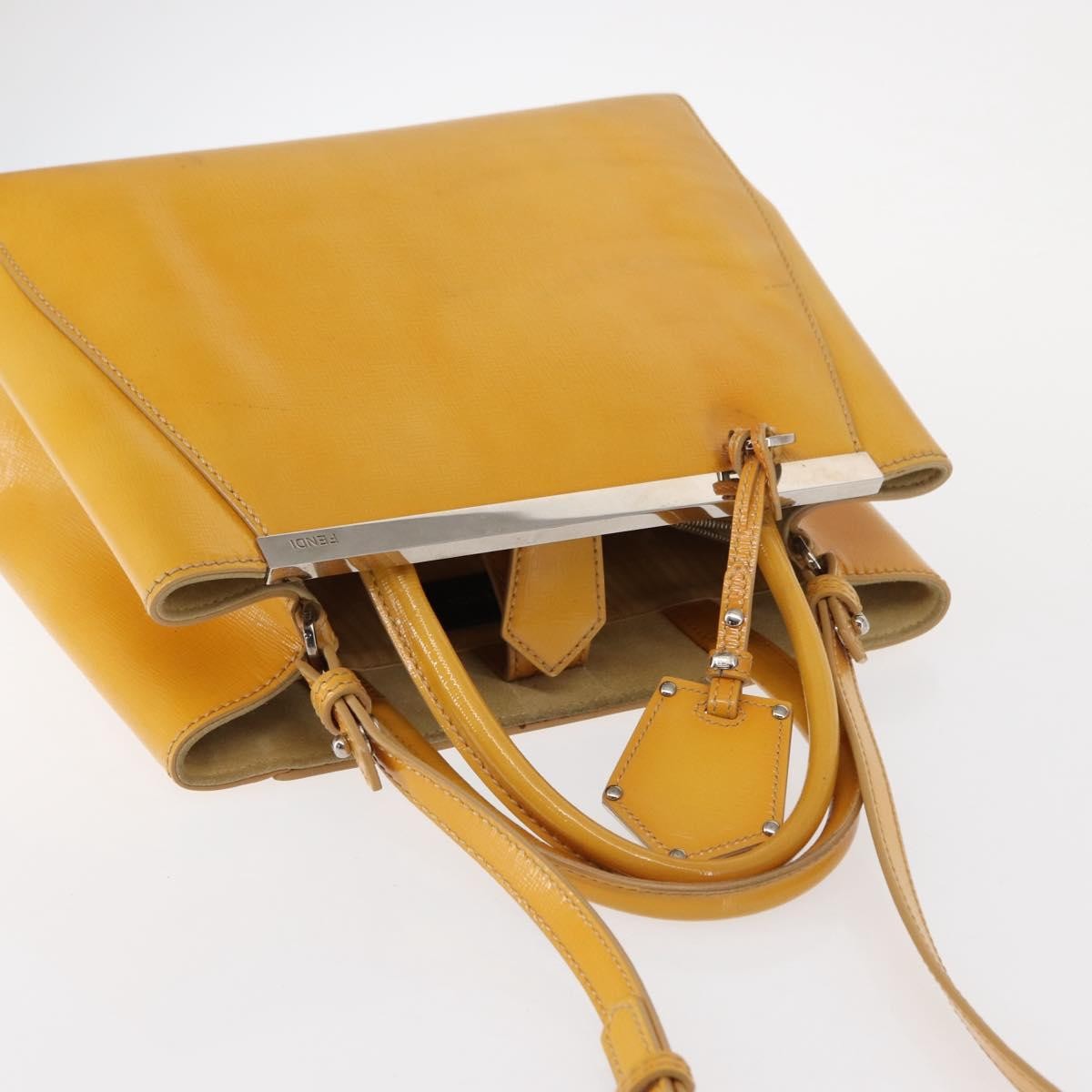 Fendi 2Jours Leather, Yellow, Leather, Handbag