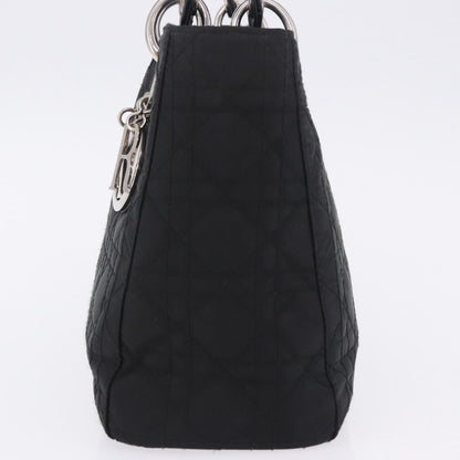 Christian Dior Vintage Lady Dior Cannage Quilt Nylon, Black, Nylon, Handbag