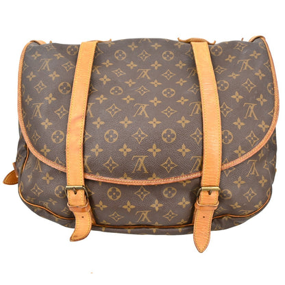Louis Vuitton Saumur Monogram, Brown, Canvas, Shoulder Bag