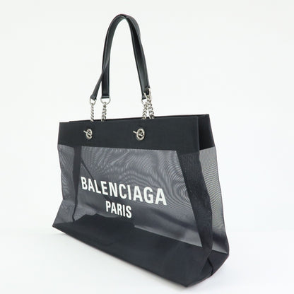 Balenciaga Duty Free Mesh with Leather, Black, Mesh, Tote Bag