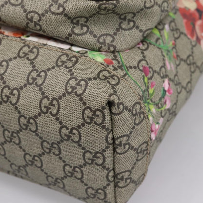 Gucci Buckle Blooms Print GG Coated Canvas, Beige, Canvas, Backpack