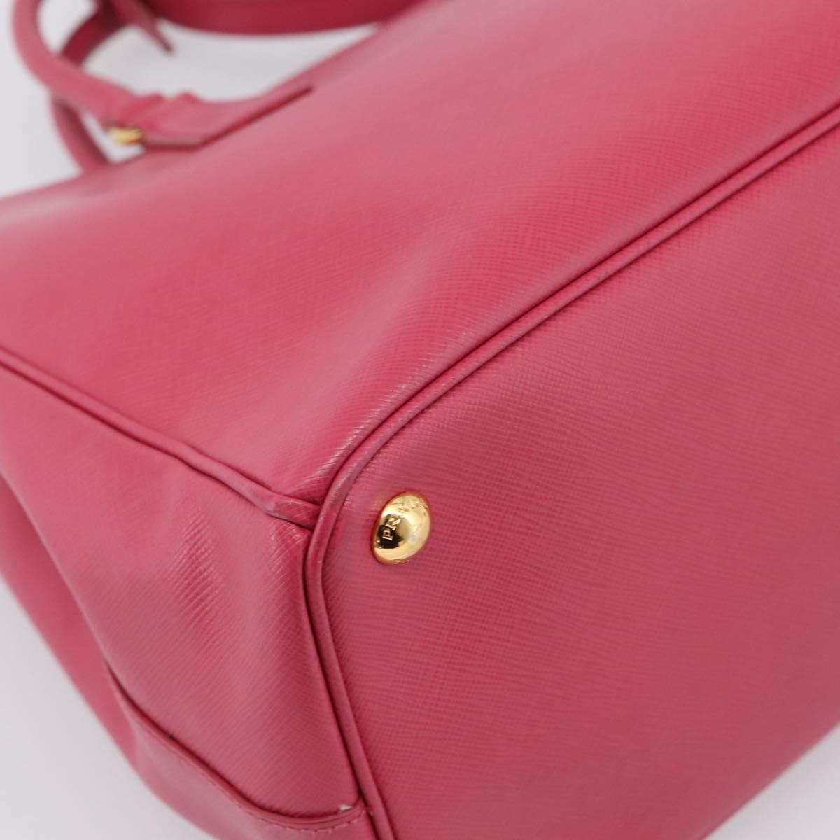 Prada Galleria Double Zip Saffiano Leather, Pink, Leather, Tote Bag