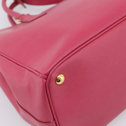 Prada Galleria Double Zip Saffiano Leather, Pink, Leather, Tote Bag