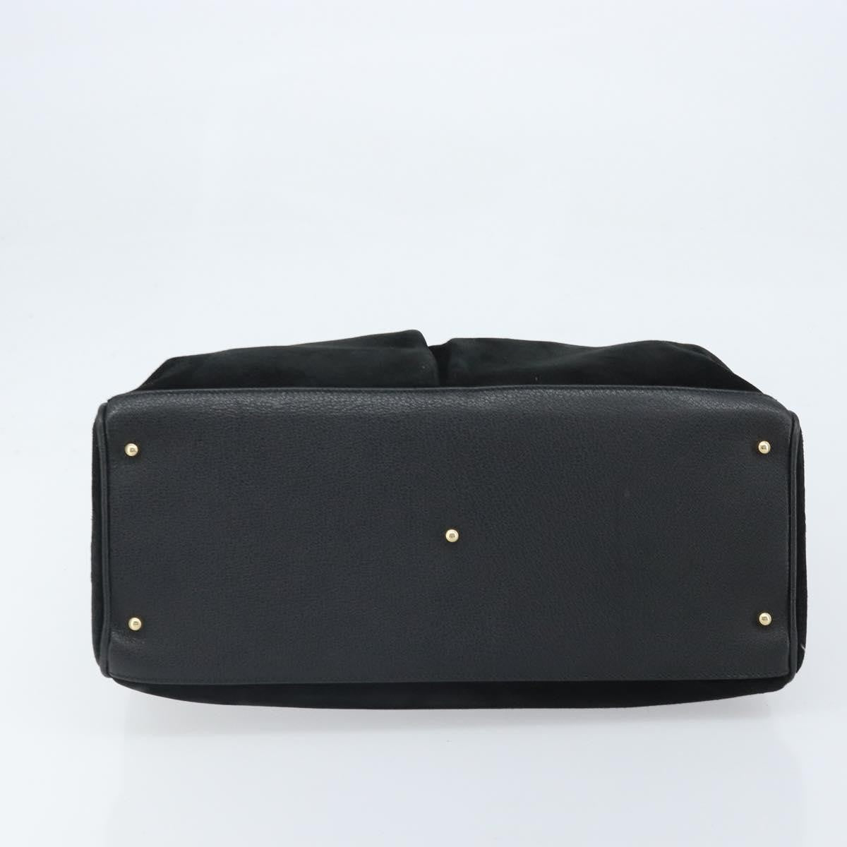 Gucci Bamboo Suede, Black, Suede, Tote Bag