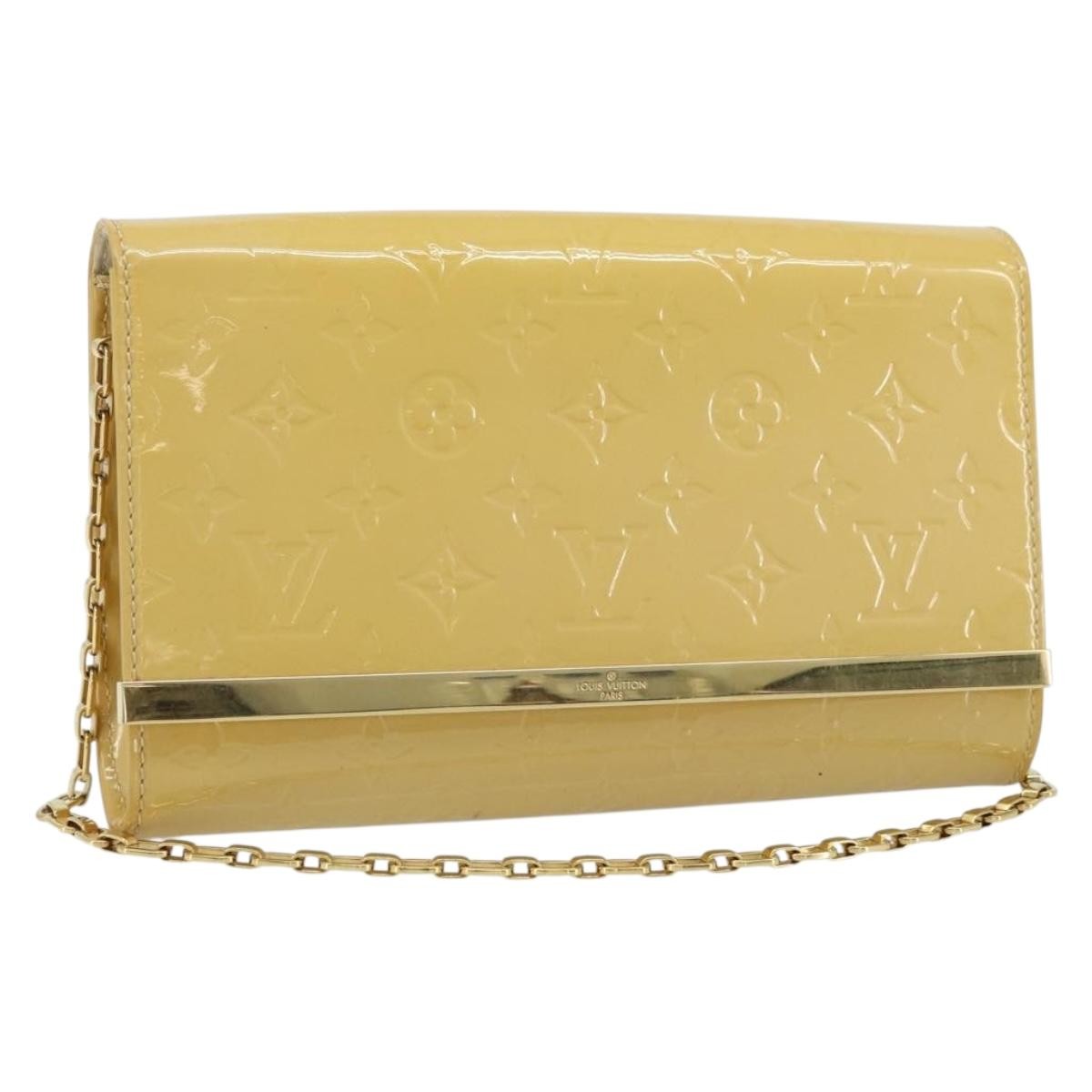 Louis Vuitton Ana Monogram Vernis, Yellow, Patent Leather, Handbag