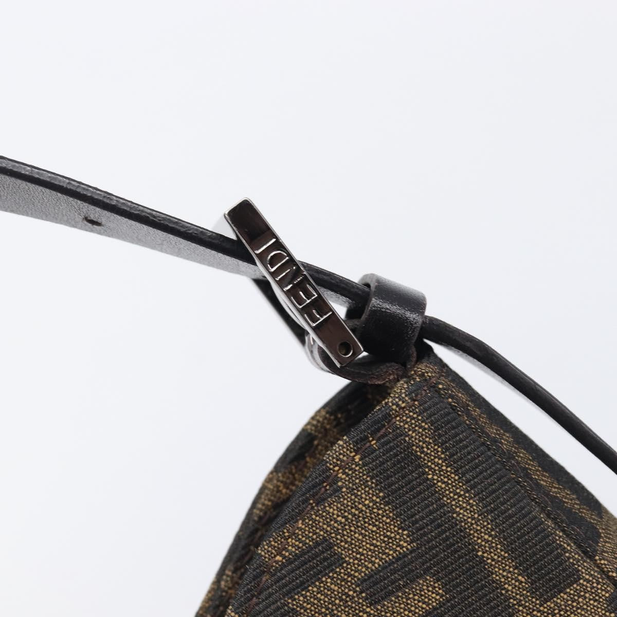 Fendi Vintage Pocket Zucca Canvas, Brown, Canvas, Shoulder Bag