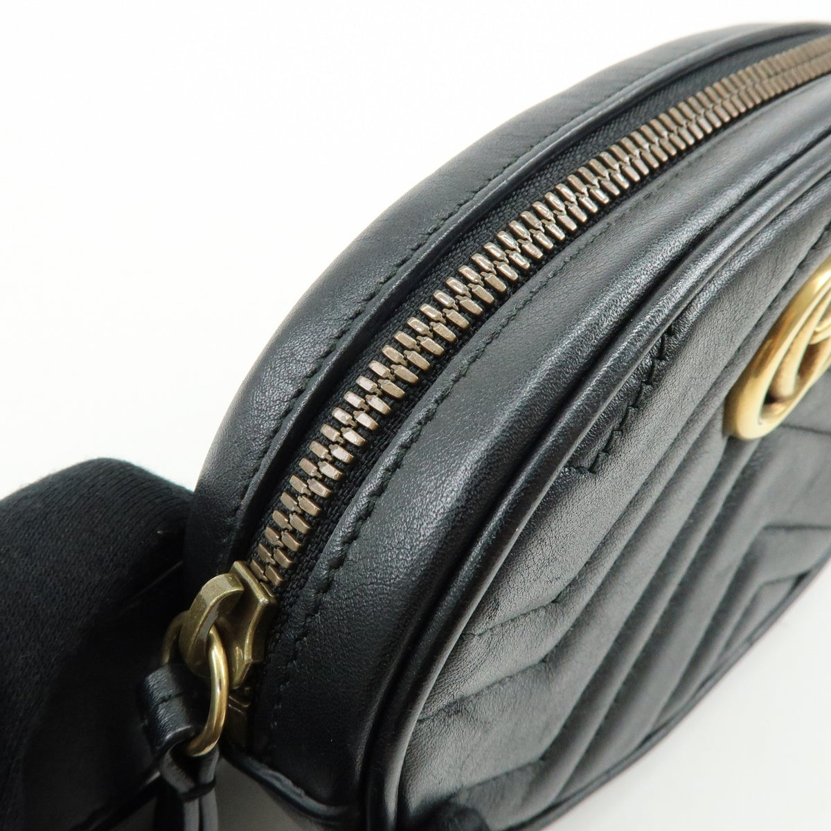 Gucci GG Marmont Belt Matelasse Leather, Black, Leather, Handbag