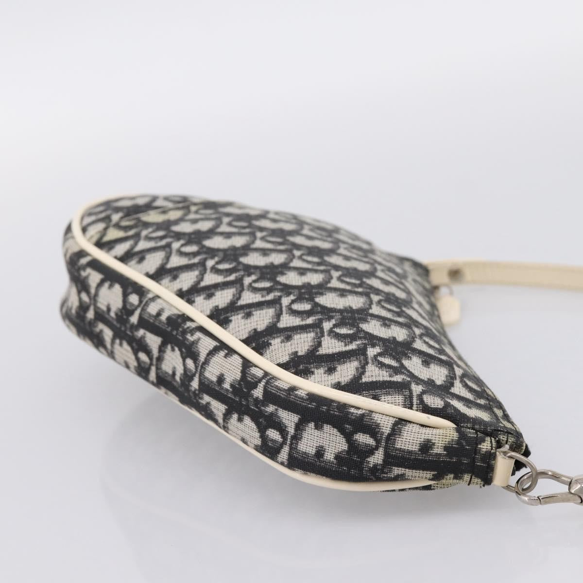 Christian Dior Vintage Saddle Diorissimo Canvas, Gray, Canvas, Handbag