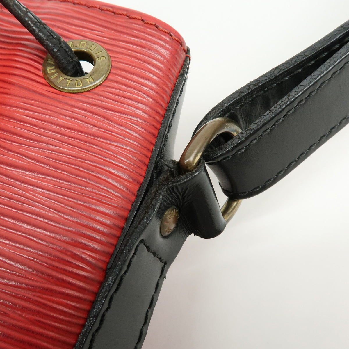 Louis Vuitton Bicolor Petit Noe Epi Leather, Red, Leather, Handbag