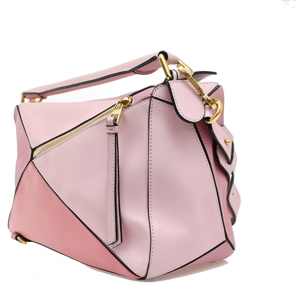 Loewe Puzzle Leather, Pink, Leather, Handbag