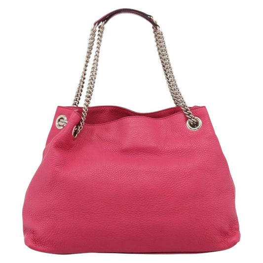 Gucci Soho Chain Strap Leather, Pink, Leather, Shoulder Bag