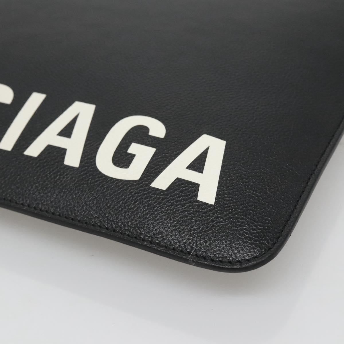 Balenciaga Ville Pouch Leather, Black, Leather, Clutch