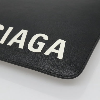 Balenciaga Ville Pouch Leather, Black, Leather, Clutch