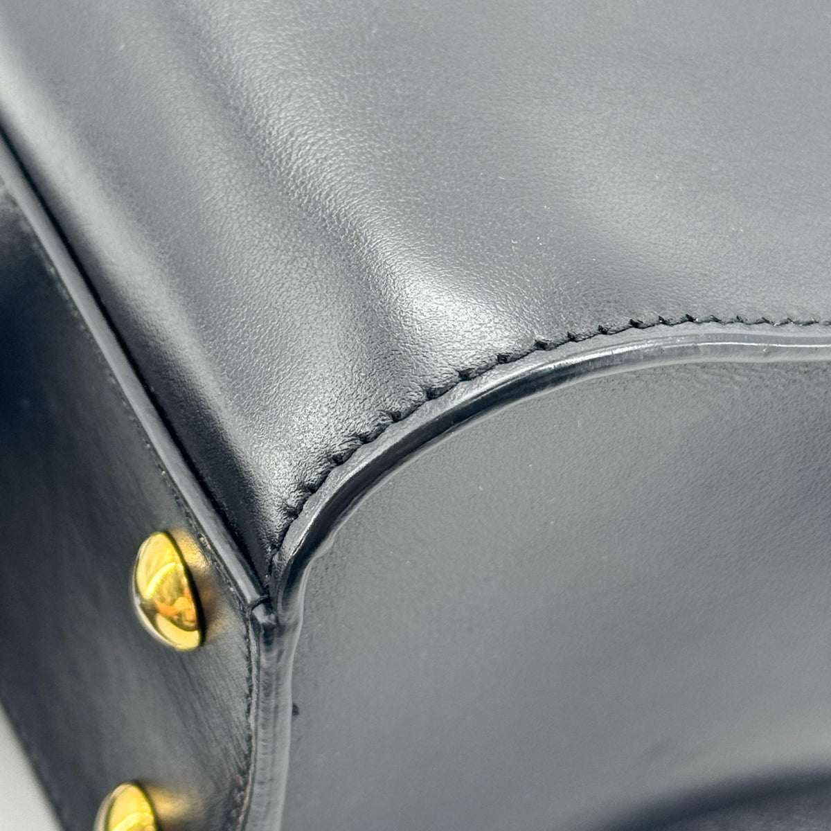 Saint Laurent Convertible Monogram Cabas Leather, Black, Leather, Tote Bag