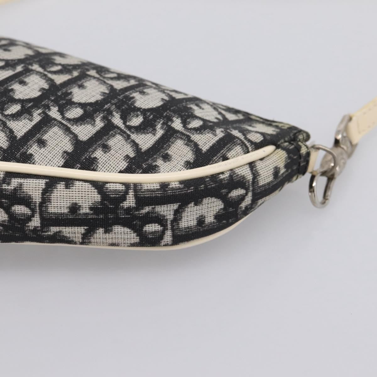 Christian Dior Vintage Saddle Diorissimo Canvas, Gray, Canvas, Handbag