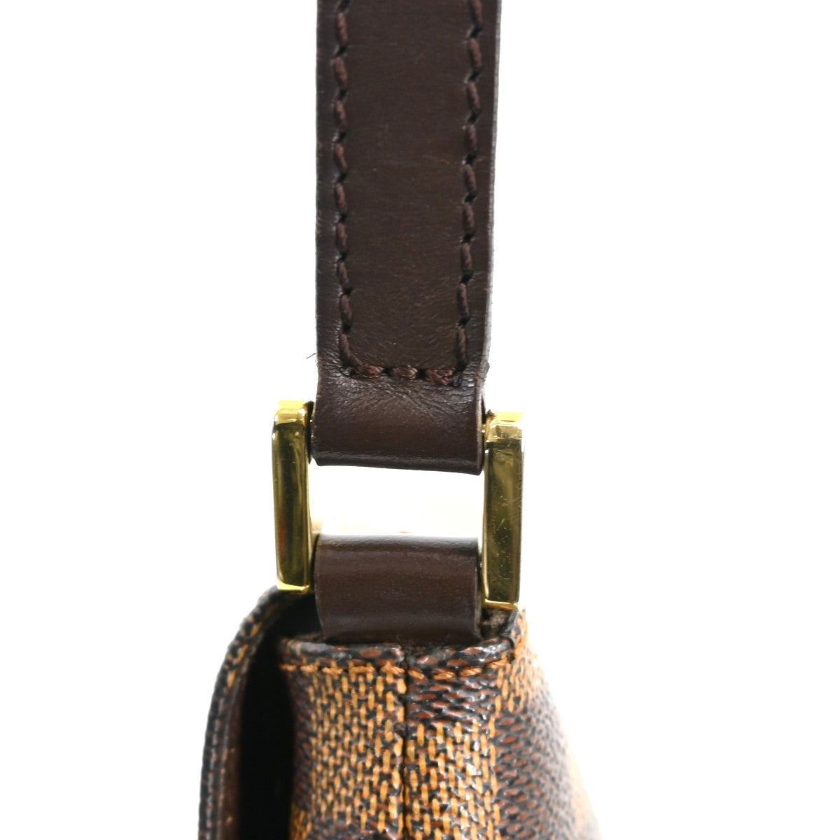 Louis Vuitton Musette Tango Damier Ebene, Brown, Canvas, Shoulder Bag