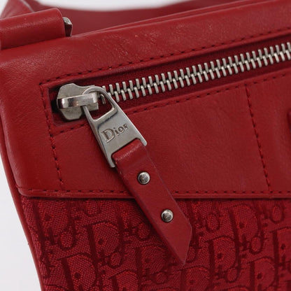 Christian Dior Vintage Street Chic Diorissimo Canvas with Leather, Red, Canvas, Shoulder Bag