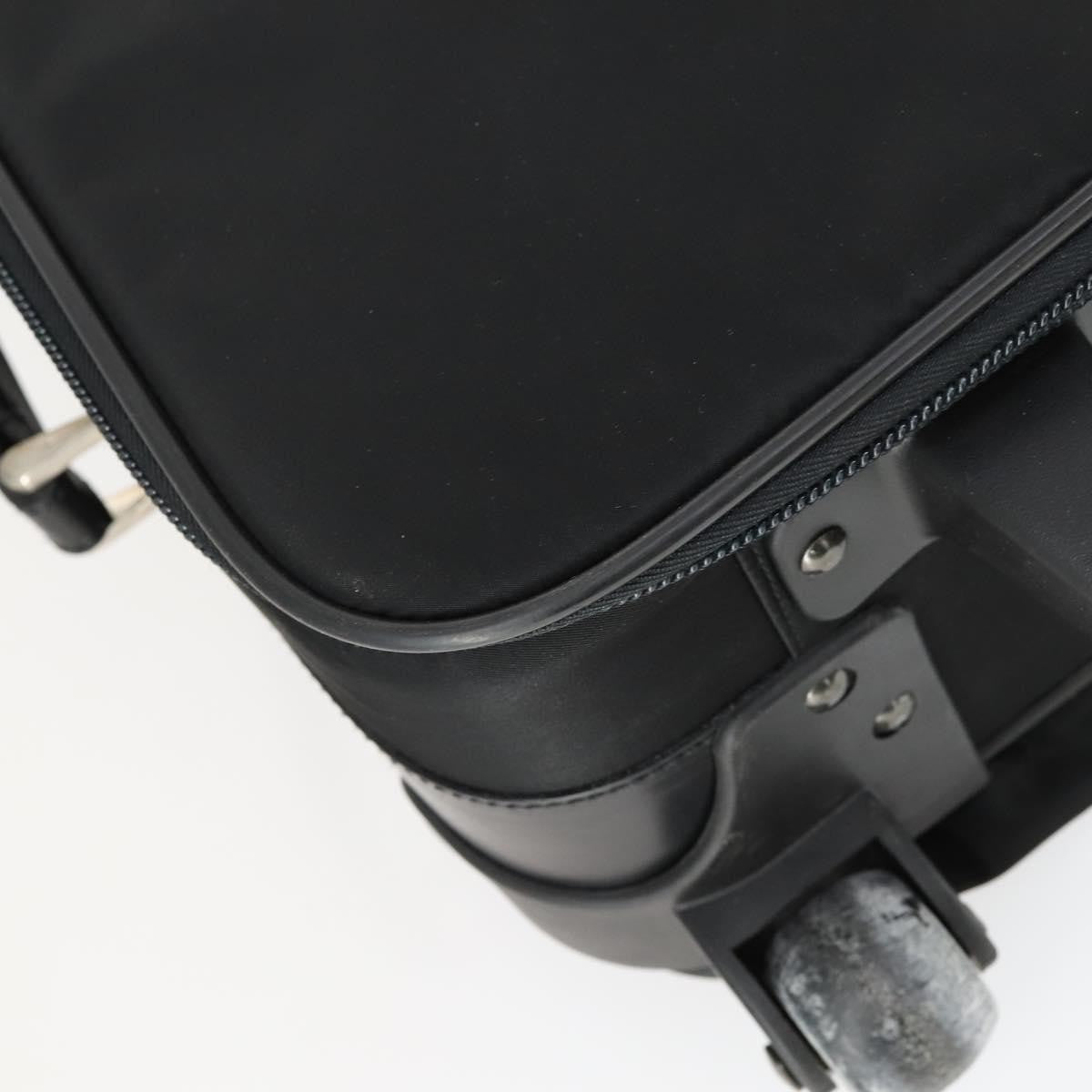 Prada Trolley Rolling Luggage Tessuto and Saffiano Leather, Black, Nylon, Travel Bag