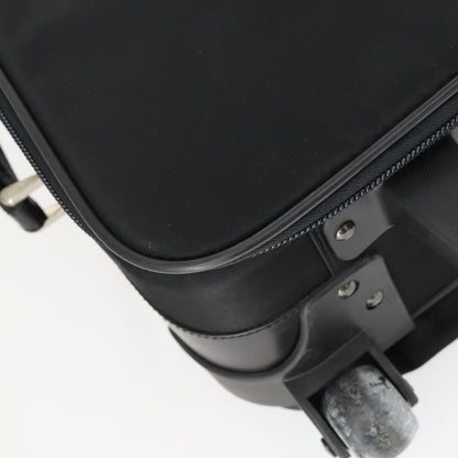 Prada Trolley Rolling Luggage Tessuto and Saffiano Leather, Black, Nylon, Travel Bag