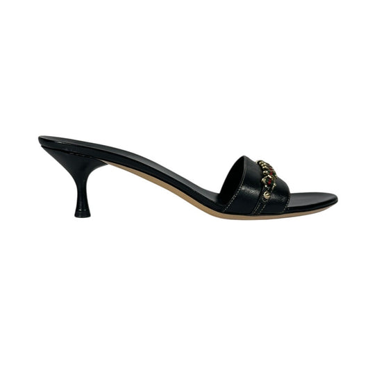 GUCCI Kitten Heel Mule Sandals Black